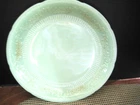 VINTAGE FIRE KING JADITE RIBBED/FLORAL PATTERN 2 -9" INCH DINNER PLATES