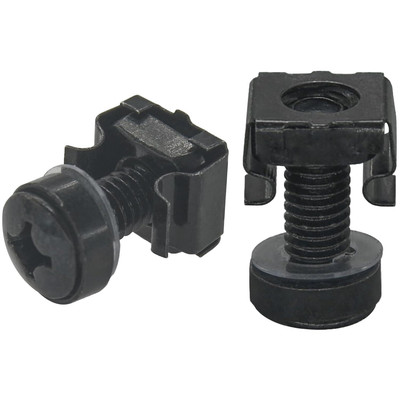 40 Sets M6 Mount Cage Nuts Schrauben, Rack Befestigungsschrauben für Serverschrank (schwarz)