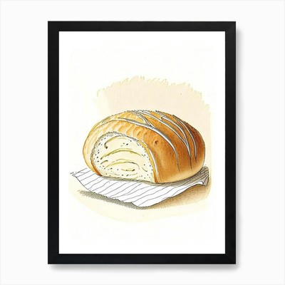 Zwiebel Käse Brot Bäckerei Produkt Q gerahmtes Wandbild Poster Leinwanddruck Bild