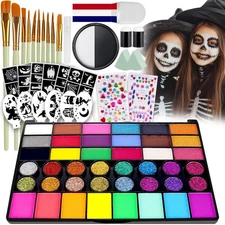 K KERNOWO Face Painting Kit for Kids - 42 Colors Water Activated Face Paint K...