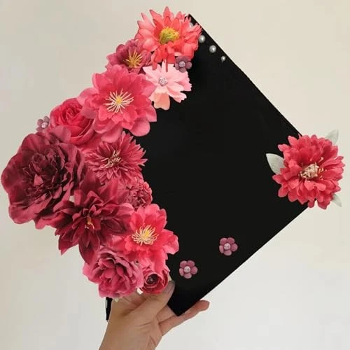 Cabezas de flores artificiales combo flores mezcla flores de seda cabezas a granel para rojo Foto 4 de 4