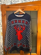 Men’s The Christmas Shop 2XL (XXL) Christmas Jumper / ‘Ugly Sweater’ Reindeer