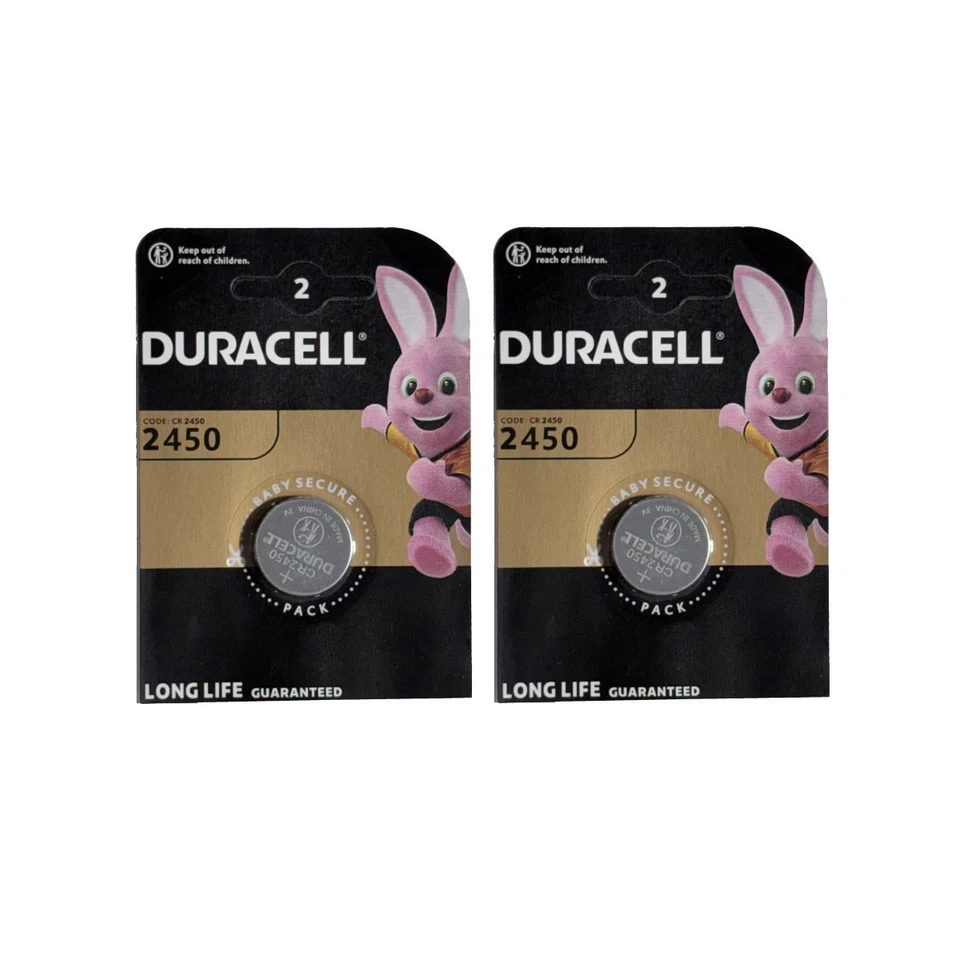 PAQUETE DE 2 UNIDADES DURACELL D2450 NUEVAS, BATERÍA DE CELDA DE MONEDA DE LITIO 3V CR2450 CADUCIDAD 2035 Foto 2 de 4