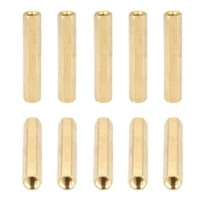 25Pack M4x35mm(DxL) Hex Standoff Spacer Nuts Female Brass Coupling Screws