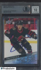 Tim Stutzle Signed 2020-21 UD Hockey Young Guns #482 RC Rookie BGS BAS 10 AUTO