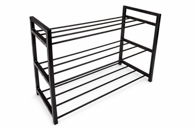 3 Ebenen Kompakt Metall Schuhregal Aufbewahrung Ständer Platzsparend Schuhe Organizer