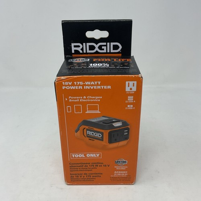 #ad Ridgid 18V Volt Cordless 175 Watt Power Inverter AC86097 *Tool Only* $64.99