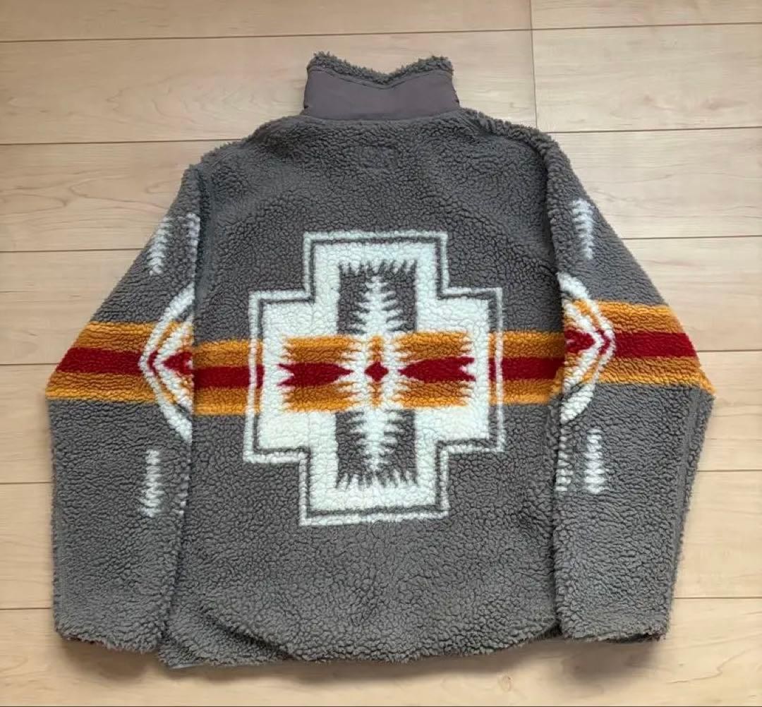 Pendleton Boa Jacket L Wool Native Pattern Used - image 2