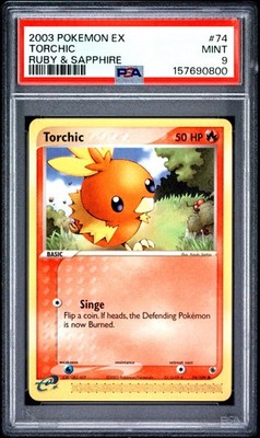 PSA 9 Torchic 74/109 Rubin & Saphir Pokemon