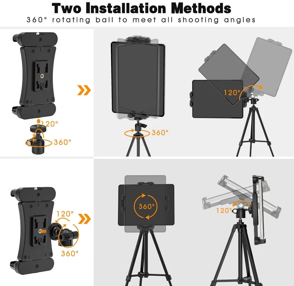 Supporto Treppiede Tablet con Testa Sfera 4,7–12,9" Tablet Smartphone - Immagine 4 di 4