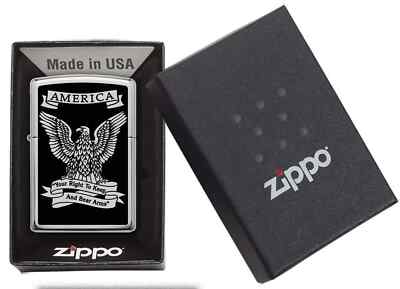 Zippo American Eagle Lighter, High Polish Chrome 28290 Brand New in box