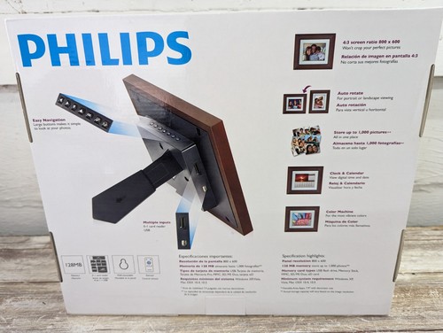 Philips Photo Brown Frame 8” LCD Panel Digital Frame 1000 photos SPF3408/G7 - Picture 2 of 13