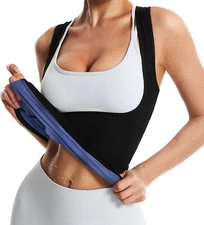 Women Weight Loss Sweat Vest Slimming Sauna Suit Workout Tank Top Body Shaper US