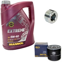 MotoröL ÖLfilter SM158 5W40 5Liter + ÖLablassschraube FüR Renault Megane III