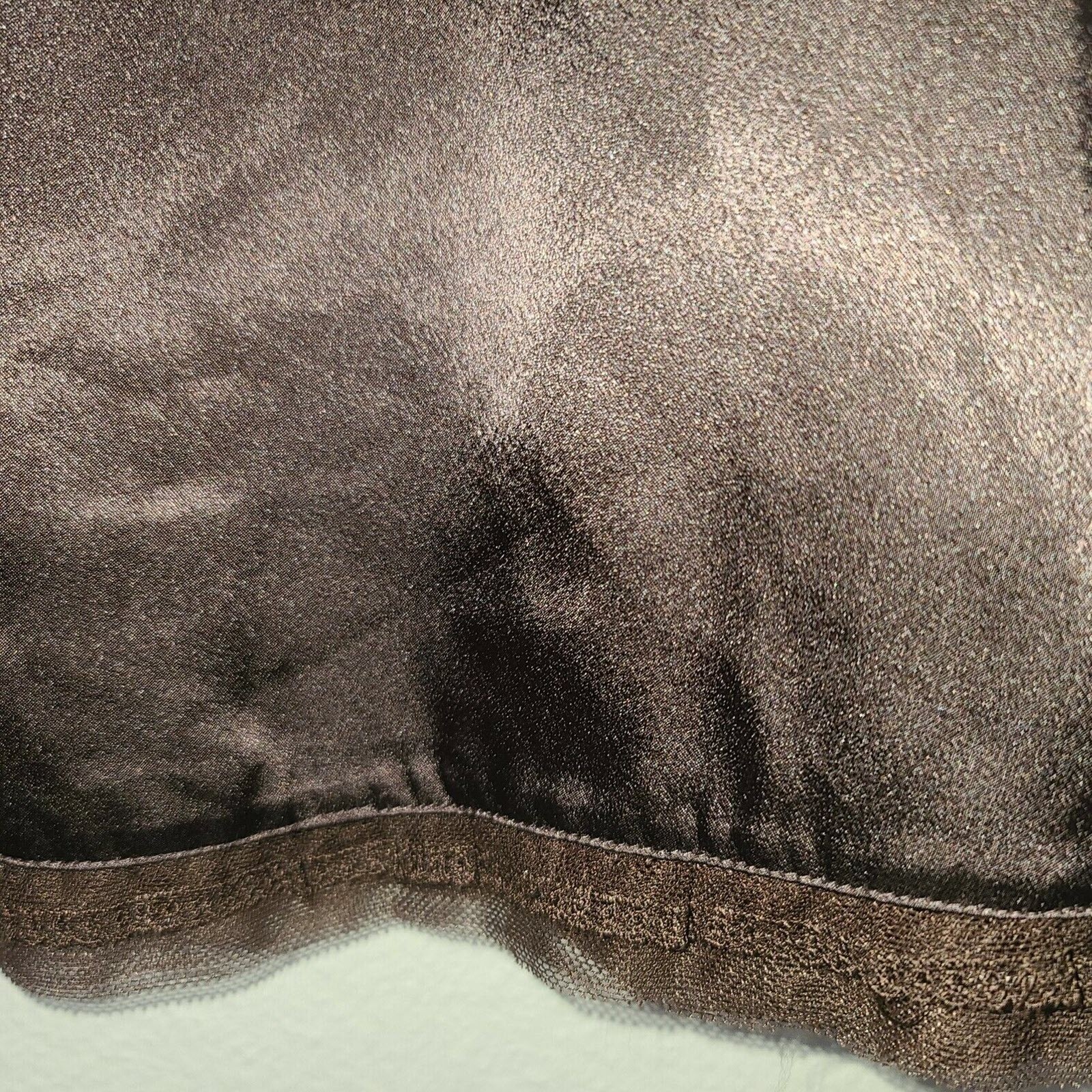 NWT $199 VERA WANG M Glossy Chocolate Satin & Mesh Chemise Nightgown & Robe Set