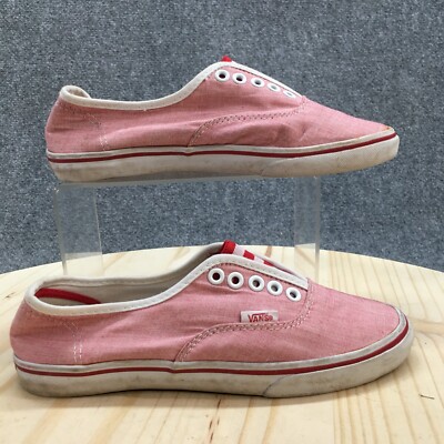 Vans Shoes Womens Slip On Flat Sneakers Red Canvas Round Toe Casual  Comfort