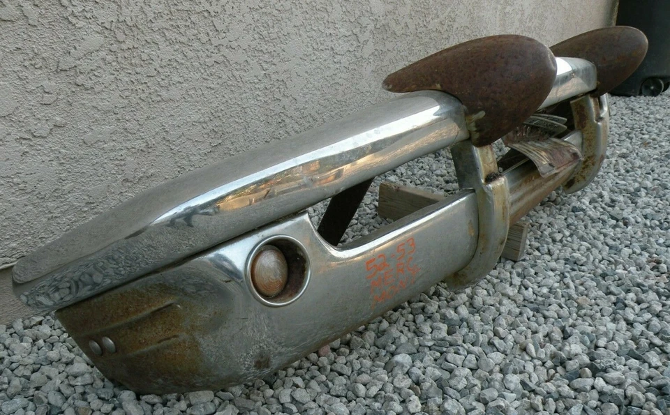X Mercury Monterey НОВЫЙ ХРОМИРОВАННЫЙ ПЕРЕДНИЙ БАМПЕР С ТРОЙНЫМ ПОКРЫТИЕМ 1952-1953 52-53 OEM - Изображение 4 из 4