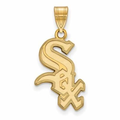 Großer Anhänger Sterlingsilber vergoldet MLB Chicago White Sox Schrift