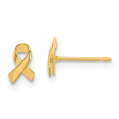 14k Gelbgold Awareness Band Ohrstecker perfektes Geschenk für sie