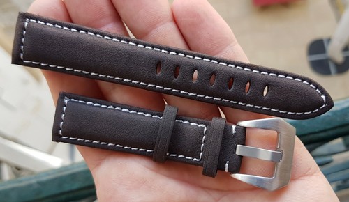 Cinturino IN Pelle Autentica Militare Dive 20 MM per Orologio Antico Crono  | eBay