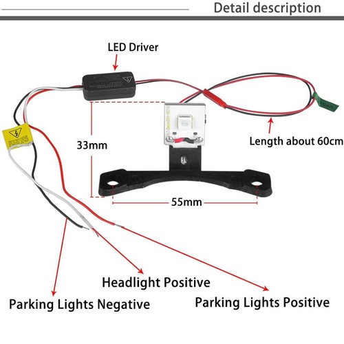 2X Ojos del Diablo Demonio Mal de Ojo LED DRL para Proyector Lente Faro de Coche Readaptación - Imagen 8 de 12