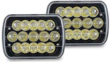 Pair 7x6 Black Cree 15 Led Headlights For Jeep Cherokee Xj Yj H6054 E250 Van Pair 7x6 Black Cree 15 Led Headlights For Jeep Cherokee Xj Yj H6054 E250 Van