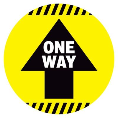 Caution Lines One Way Arrow Floor Decal - 5 Pack