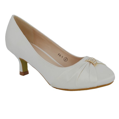Womens Low Heel Bridal Shoes Ladies 
