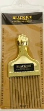 Black Ice Professional Signature Series Metal Pick Comb Gold Fist Handle 2 Style