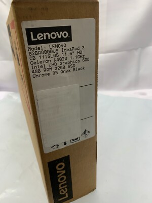 Lenovo IdeaPad 3 Intel N4020 / 11.6'' /4GB RAM/32GB eMMC-Chrome Os -Onyx Black