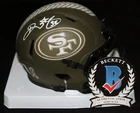 Ricky Watters signed Salute to Service Mini Helmet, 49ers, Beckett BAS WZ83989