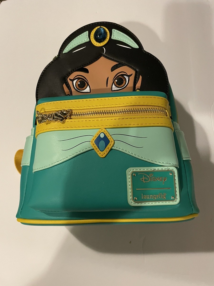Disney Loungefly Jasmine Floral Mini Backpack - Black & Teal Aladdin Exclusive Princess Jasmine Moonlit Palace Mini  main image 4