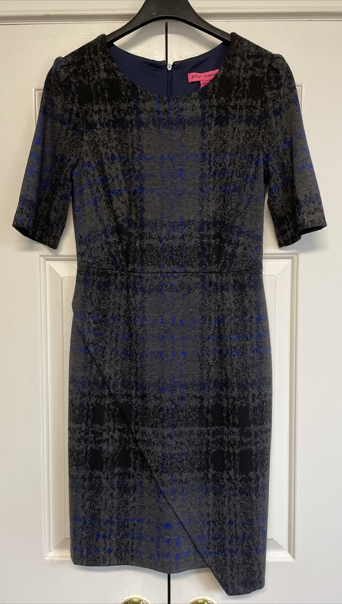 asymmetrical work dress Berylove Women Asymmetrical Neck Work Dress Ruched Navy Midi Formal Dress with Slit, Navy / US8