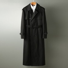 Men's Coat Jacket Trench Windbreaker Over Knee Belted Double Breasted Business