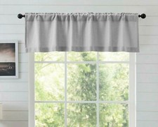 NEW Farmhouse BURLAP VALANCE DOVE GRAY Window Curtains 60" W Chic Cottage Cotton