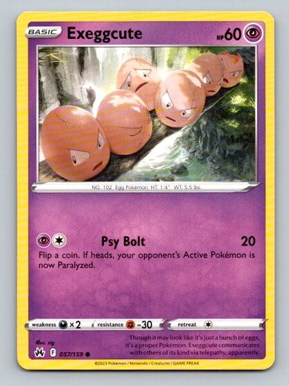 2023 Pokemon Card Crown Zenith Exeggcute 57/159