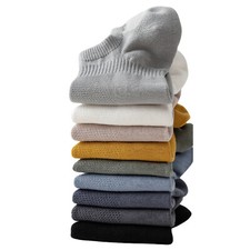 5 Pairs Men Anti Slip Heel Cotton Boat Socks Solid Low Cut Invisible Mesh Socked