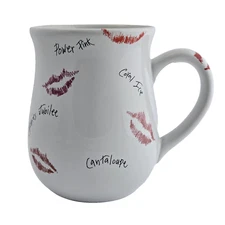 Mary Kay Lip Prints Lipstick Shades Kisses Ceramic 16 oz Coffee Mug