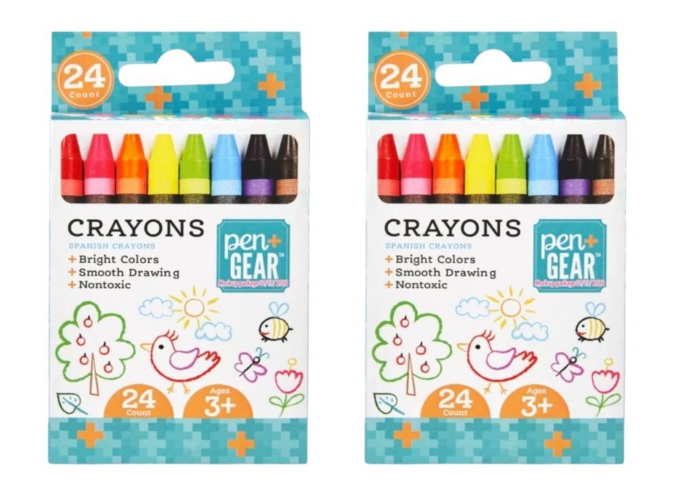 Pen + Gear Classic Crayons, 24 Piece Count, Assorted Colors(2 PK 