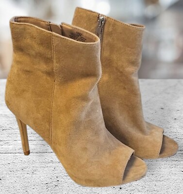 Steve Madden Ladee Booties Tan Suede Size M PREOWNED Womens Shoes Boots 