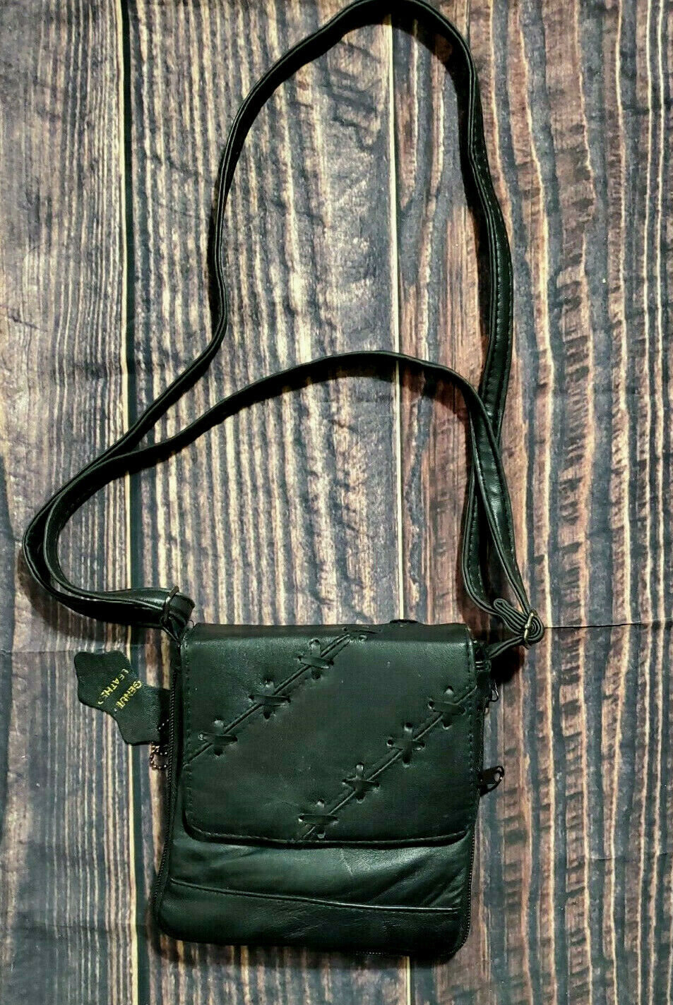 Small Black Vintage Leather Crossbody Bag okpta1519426 ok-0973628