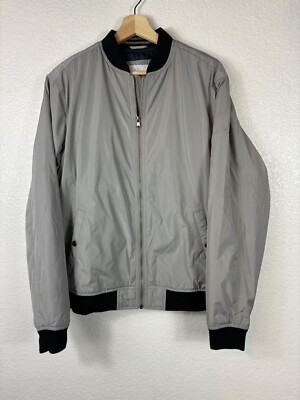 Old Navy Men's Lined Bomber Jacket Gray Size Medium