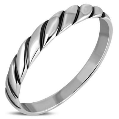 Waved Plain Silver - Sterling Silver 925 Ring- Multiple Sizes Available