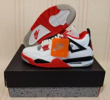 Jordan 4 Retro OG Fire Red White AJ4 AJIV 2020 DC7770 160 Men's Shoe Size 9.5 DS