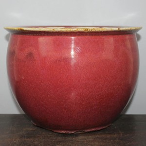 Chinese Old Flambe Sacrificial Red Crackle Glaze Porcelain Jar