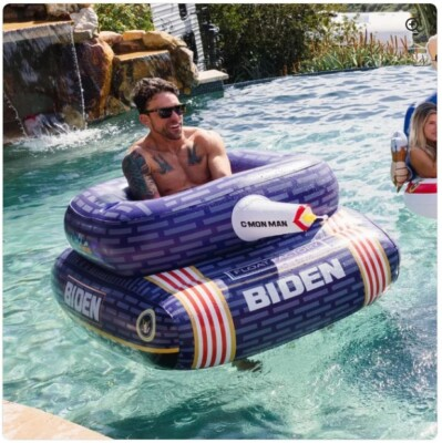 #ad Giant Biden Inflatable Tank Pool Float with Water Cannon Blast Water up to 50 ft $89.95