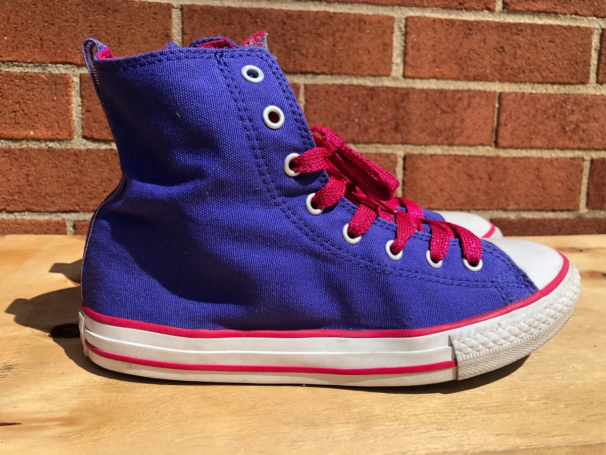 Converse Junior Youth Girls High Top blue Lace Up Sneakers US EUR