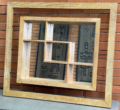 Vintage 1950s Mirrored Wood Metal Shadow Box Atomic Era Mid Century Modern MCM