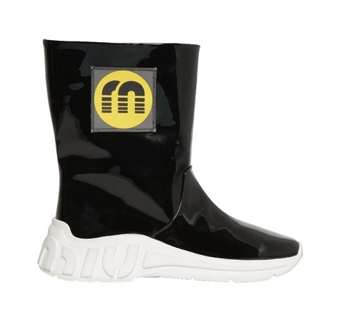 Bottes Martin Pescatore En Simili Cuir Verni Stretch Noir - Taille 37, Neuves