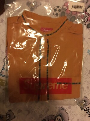 Supreme SS Band Collar Shirt GOLD Size Medium SS18 IN HAND FREE